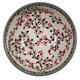 Polish Pottery Bowl, Round, 6" in "Cherry Blossoms - Solid Rim" by Manufaktura | M089S-DPGJA Additional Image at PolishPotteryOutlet.com