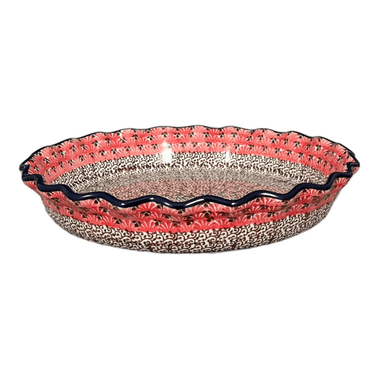 Quiche/Pie Dish, 10" in "Coral Fans" by Ceramika Artystyczna | A636-2199X