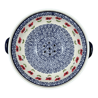 A picture of a Polish Pottery Berry Bowl (Poppy Garden) | D038T-EJ01 as shown at PolishPotteryOutlet.com/products/berry-bowl-poppy-garden-d038t-ej01