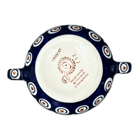 A picture of a Polish Pottery 3.5" Traditional Sugar Bowl (Peacock Dot) | C015U-54K as shown at PolishPotteryOutlet.com/products/3-5-the-traditional-sugar-bowl-peacock-dot-c015u-54k