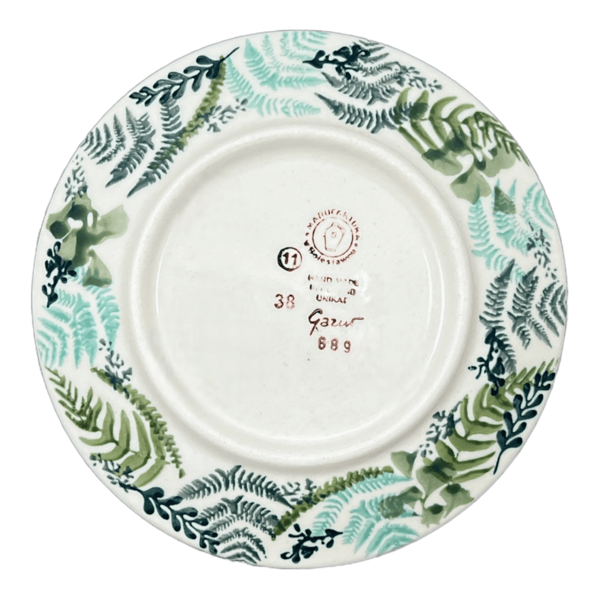 Plate, Round, Dessert, 6.5" in "Scattered Ferns" by Manufaktura | T130S-GZ39