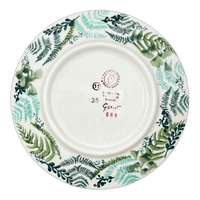 A picture of a Polish Pottery 6.5" Dessert Plate (Scattered Ferns) | T130S-GZ39 as shown at PolishPotteryOutlet.com/products/6-5-dessert-plate-scattered-ferns-t130s-gz39