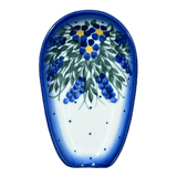 Spoon Rest, 3.5" x 5", WR (WR55D) in "Delphinium Spray" by W.R. Ceramika | WR55D-BW3