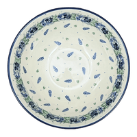 A picture of a Polish Pottery Bowl, Round, Kitchen, 9" in "Hyacinth in the Wind" by Ceramika Artystyczna | A056-2037X as shown at PolishPotteryOutlet.com/products/c-a-9-kitchen-bowl-hyacinth-in-the-wind-a056-2037x