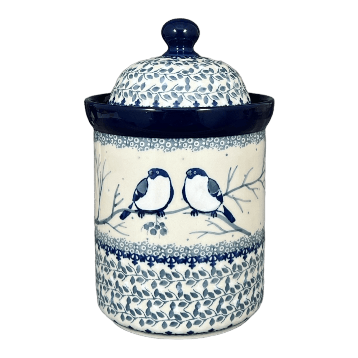 Canister, 1 Liter in "Bullfinch on Blue" by Ceramika Artystyczna | A491-U4830