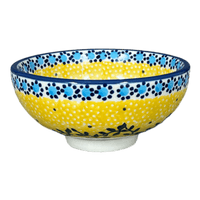 A picture of a Polish Pottery Dipping Bowl (Sunnyside Up) | M153S-GAJ as shown at PolishPotteryOutlet.com/products/4-25-dipping-bowl-sunnyside-up-m153s-gaj