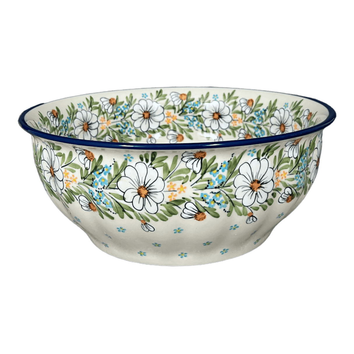 Bowl, Round, 11" in "Daisy Bouquet" by Manufaktura | M087S-TAB3