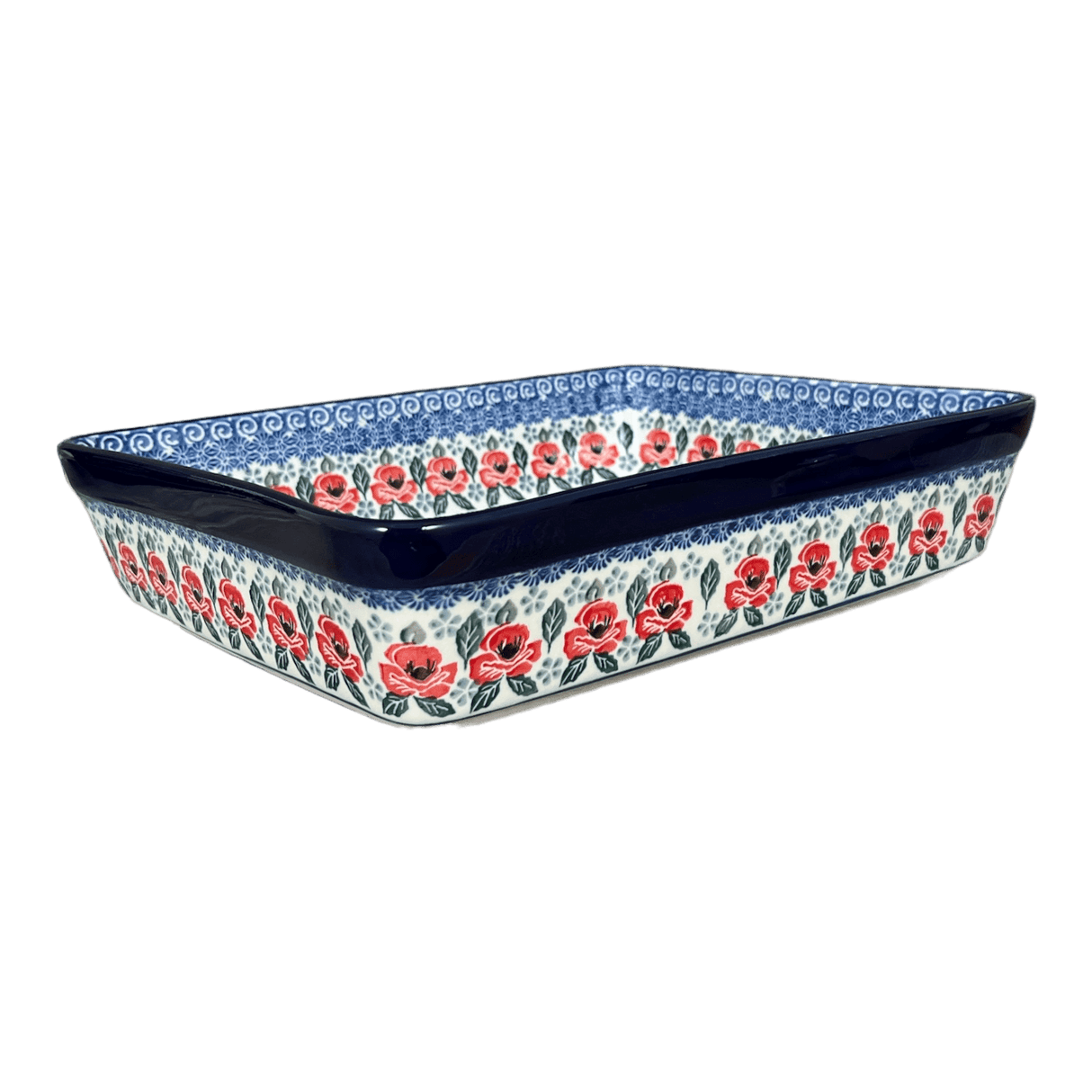 Baker, Lasagna Pan, 10.25" x 12.75" in "Rosie's Garden" by Ceramika Artystyczna | A406-1490X