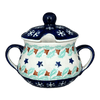 Polish Pottery 3.5" Traditional Sugar Bowl (Starry Wreath) | C015T-PZG at PolishPotteryOutlet.com
