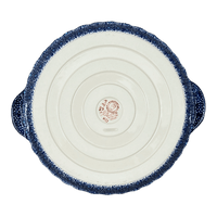 A picture of a Polish Pottery Plate, Round, Pie Plate, Handles, 9.75" in "Festive Flowers" by Manufaktura | Z148S-IZ16 as shown at PolishPotteryOutlet.com/products/pie-plate-with-handles-festive-flowers-z148s-iz16