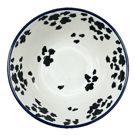 Bowl, Round, Kitchen, 5.5" in "Cowabunga - Blue Rim" by Ceramika Artystyczna | A059-2417X