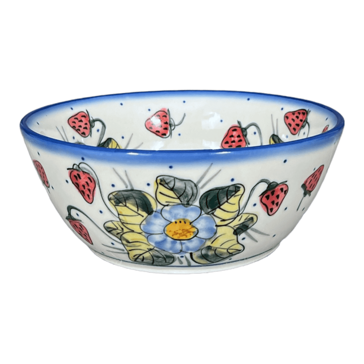 Bowl, Round, 7", WR (WR12C) in "Strawberries & Blossoms" by W.R. Ceramika | WR12C-WR2