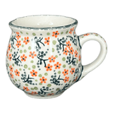 Mug, Belly Mug, Small, 7 oz in "Peach Blossoms" by Manufaktura | K067S-AS46