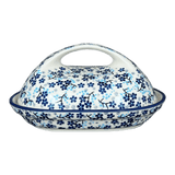 Butter Dish, Fancy, 5" x 7" in "Scattered Blues" by Manufaktura | M077S-AS45