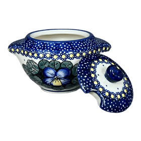 Polish Pottery 3" Sugar Bowl (Pansies) | C003S-JZB Additional Image at PolishPotteryOutlet.com