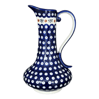 A picture of a Polish Pottery Pitcher, Lotos, 0.8 Liter, WR (WR7E) in "Mosquito" by W.R. Ceramika | WR7E-SM3 as shown at PolishPotteryOutlet.com/products/0-8-liter-lotos-pitcher-mosquito-wr7e-sm3