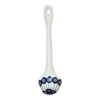 A picture of a Polish Pottery Ladle, Soup, 12" in "Peacock in Line" by Manufaktura | C020T-54A as shown at PolishPotteryOutlet.com/products/12-soup-ladle-peacock-in-line-c020t-54a