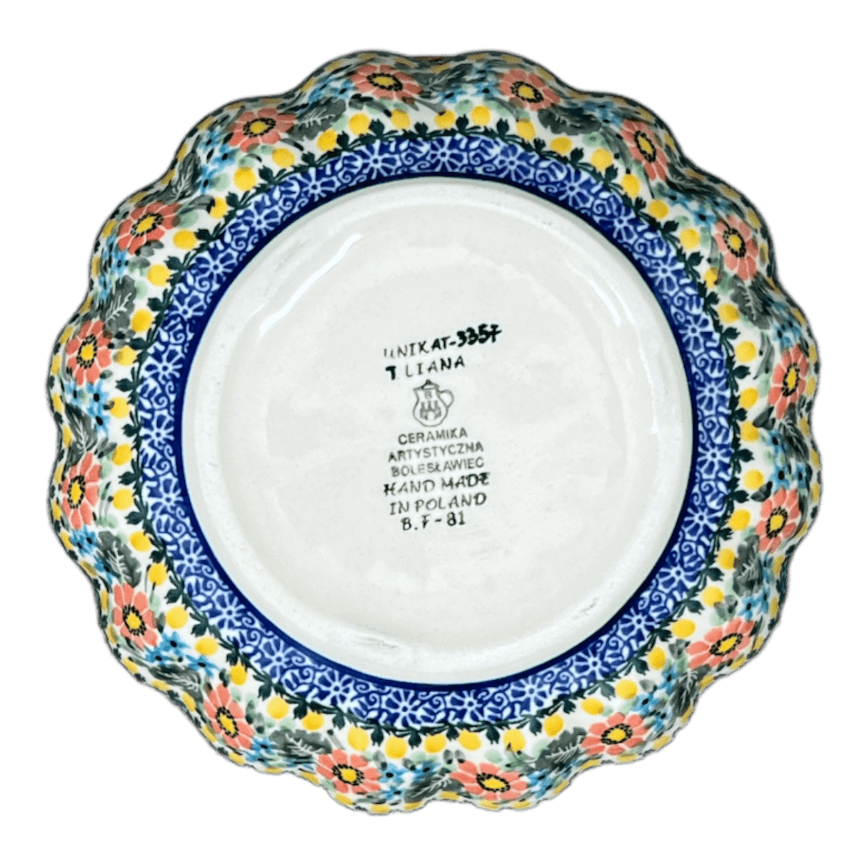 Bowl, Round, Blossom, 7.5" in "Hummingbird Bouquet" by Ceramika Artystyczna | A249-U3357