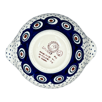 A picture of a Polish Pottery 3" Sugar Bowl (Peacock Dot) | C003U-54K as shown at PolishPotteryOutlet.com/products/3-sugar-bowl-peacock-dot-c003u-54k