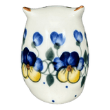 Figurine, Owl, 3" Small, WR (WR40J) in "Pansy Wreath" by W.R. Ceramika | WR40J-EZ2