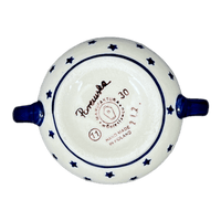 A picture of a Polish Pottery 3.5" Traditional Sugar Bowl (Winter's Eve) | C015S-IBZ as shown at PolishPotteryOutlet.com/products/3-5-traditional-sugar-bowl-winters-eve-c015s-ibz