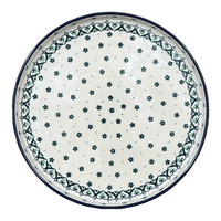 A picture of a Polish Pottery CA 10" Round Tray (Emerald Hearts) | AE93-2450X as shown at PolishPotteryOutlet.com/products/10-round-tray-emerald-hearts-ae93-2450x