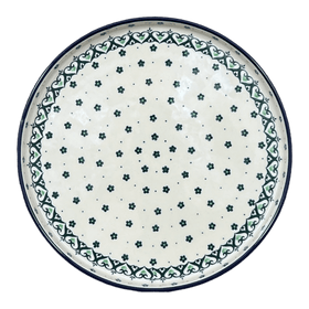 Polish Pottery Tray, Round, 10" in "Emerald Hearts" by Ceramika Artystyczna | AE93-2450X Additional Image at PolishPotteryOutlet.com