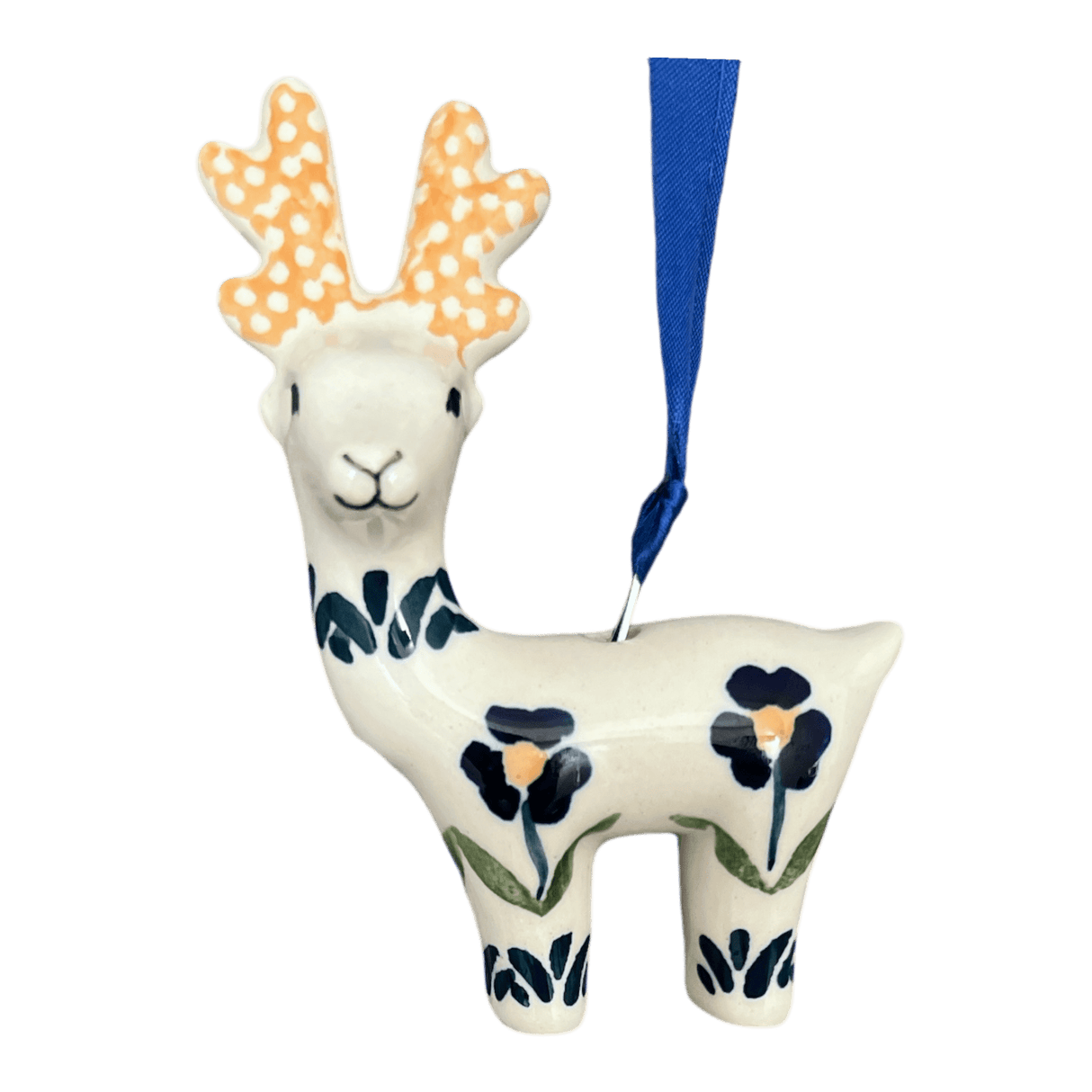 Ornament, Reindeer, 3.5" in "Forget Me Not" by Manufaktura | K038T-ASS