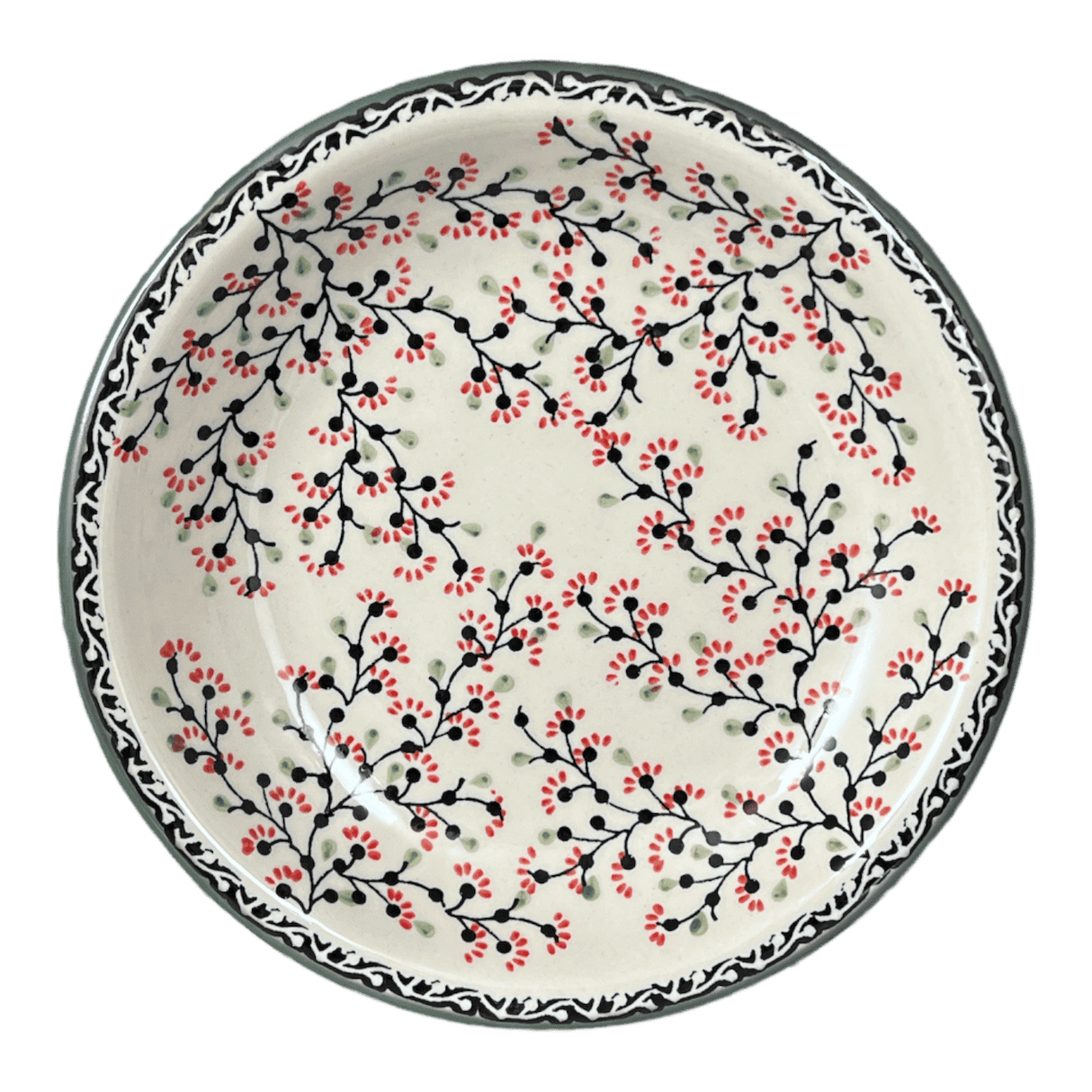 Bowl, Round, Pasta, 9.25" Bowl in "Cherry Blossoms - Solid Rim" by Manufaktura | T159S-DPGJA