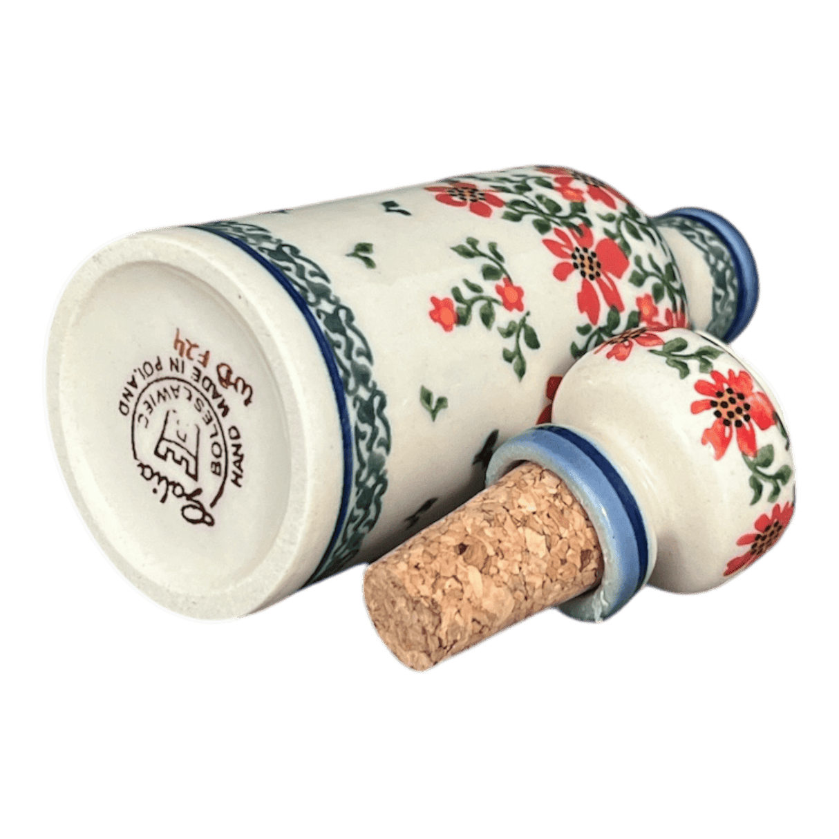 Bottle, with Cork, 6 oz in "Draping Red Florals" by Galia | GB01-PW3