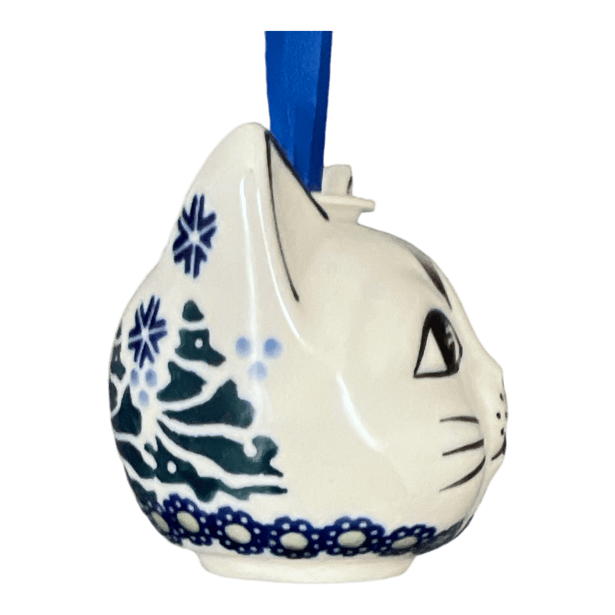 Ornament, Cat Head in "Snowy Pines" by Manufaktura | K142T-U22