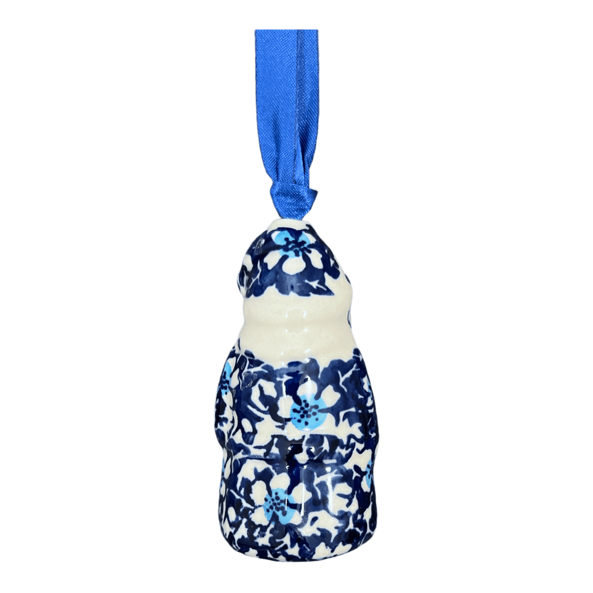 Ornament, Santa with Tree, 3" in "Blue on Blue" by Manufaktura | K016T-J109