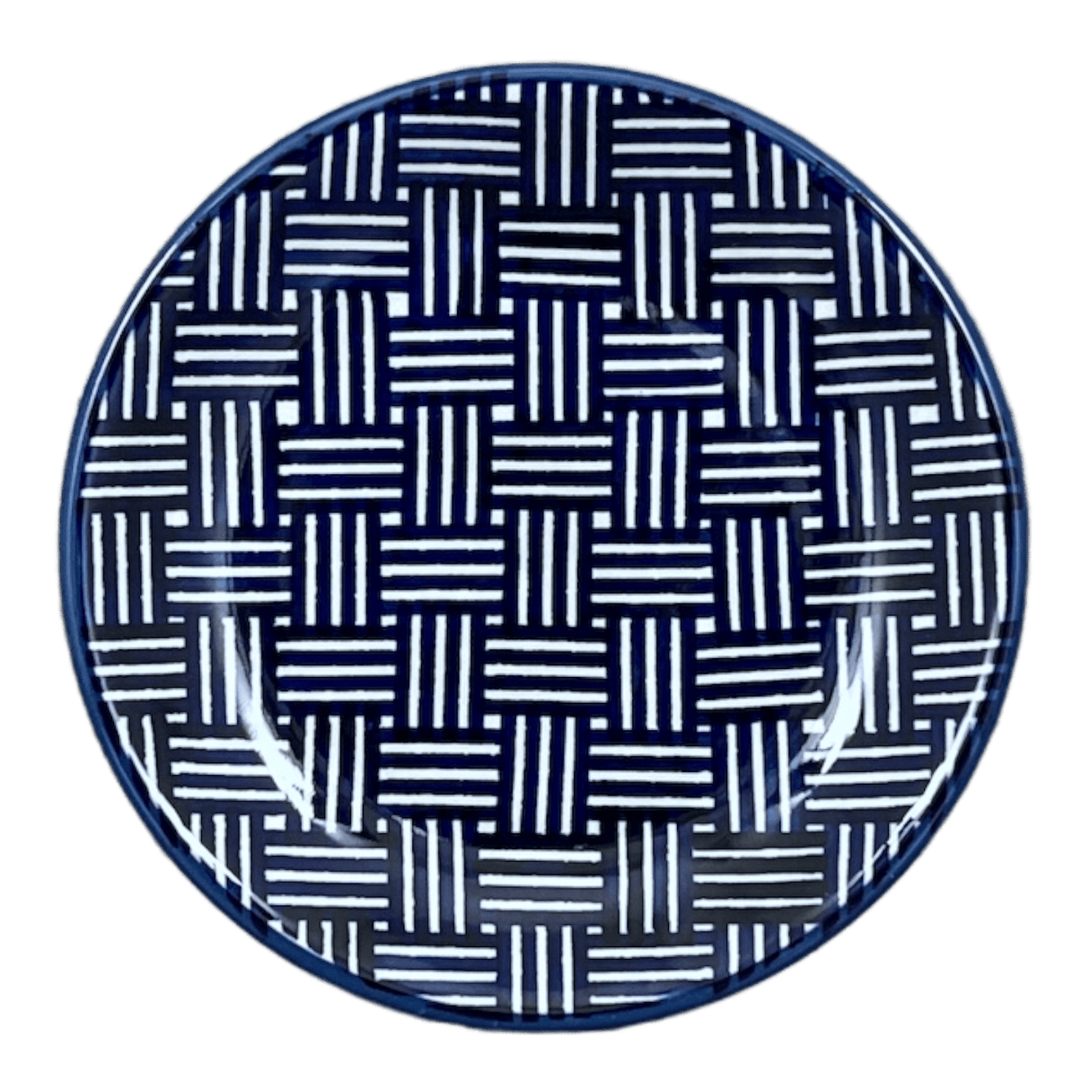 Plate, Round, Dessert, 6.5" in "Blue Basket Weave" by Manufaktura | T130U-32