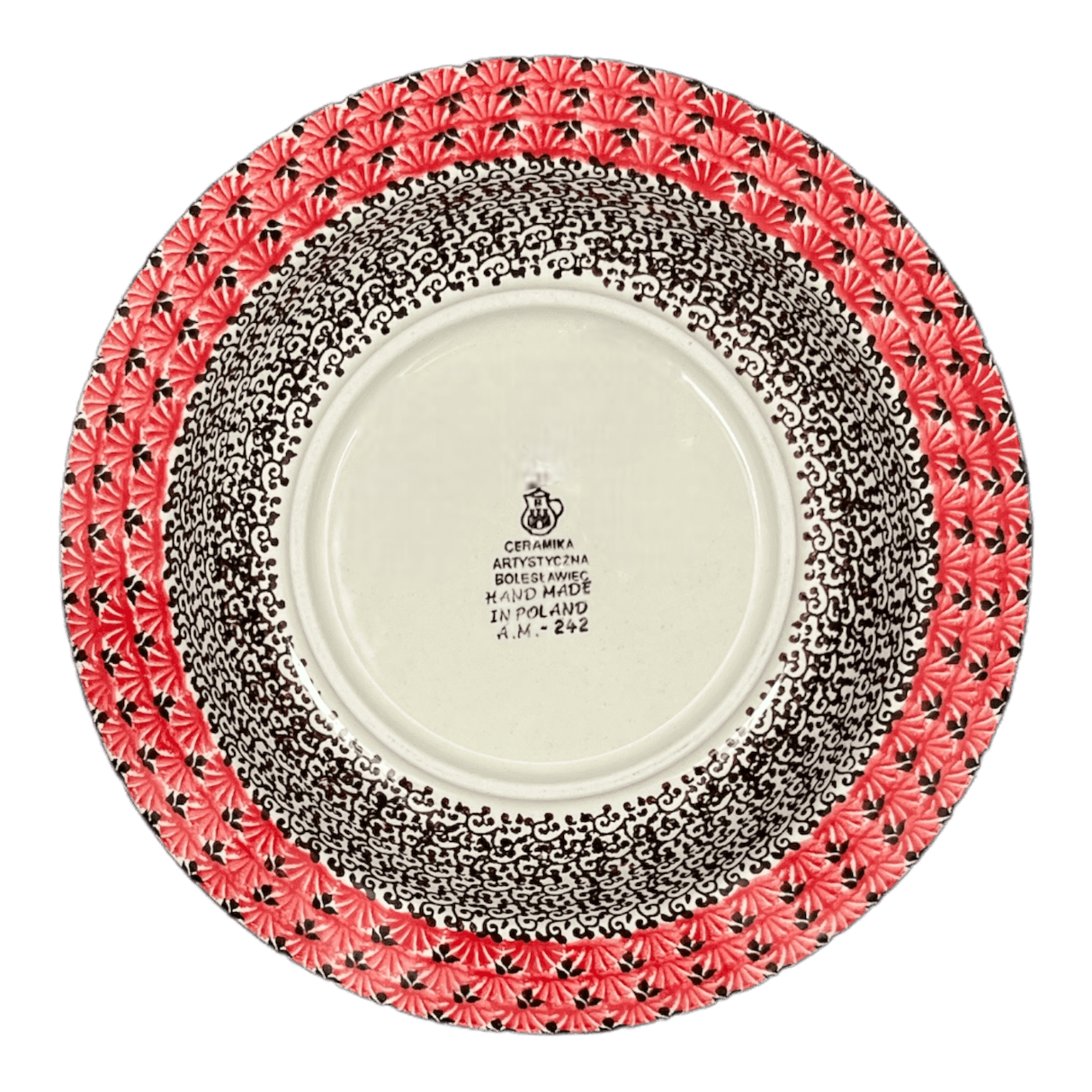 Plate, Round, Soup Plate, 9.25" in "Coral Fans" by Ceramika Artystyczna | A014-2199X