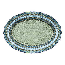 Polish Pottery Large Scalloped Oval Platter (Blue Bells) | P165S-KLDN Additional Image at PolishPotteryOutlet.com