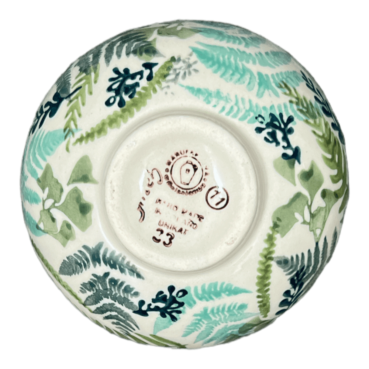 Bowl, Round, Dipping, 4.25" in "Scattered Ferns" by Manufaktura | M153S-GZ39