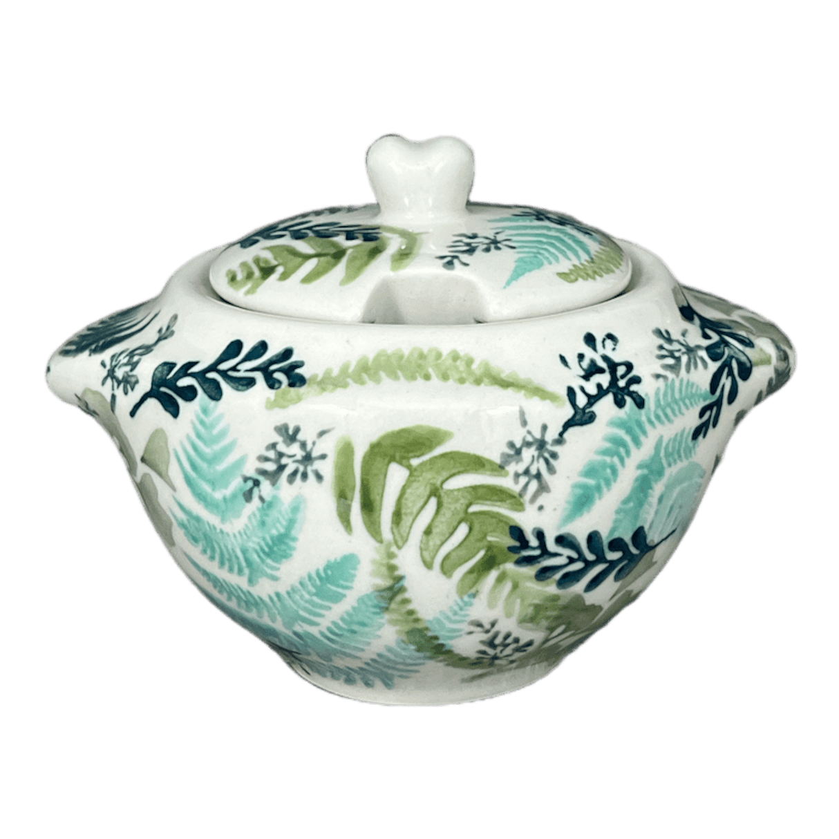 Bowl, Round, Sugar Bowl, 3" in "Scattered Ferns" by Manufaktura | C003S-GZ39