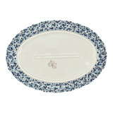 Platter, Oval, Scalloped, 16.75" x 12.25" Large in "Scattered Blues" by Manufaktura | P165S-AS45