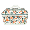 Polish Pottery Butter Box (Peach Blossoms) | M078S-AS46 at PolishPotteryOutlet.com