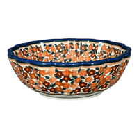 A picture of a Polish Pottery Zaklady 6" Blossom Bowl (Orange Wreath) | Y1945A-DU52 as shown at PolishPotteryOutlet.com/products/6-blossom-bowl-du52-y1945a-du52