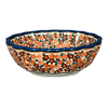 Polish Pottery Zaklady 6" Blossom Bowl (Orange Wreath) | Y1945A-DU52 at PolishPotteryOutlet.com