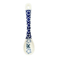 A picture of a Polish Pottery Sugar Spoon (Butterfly Border) | L001T-P249 as shown at PolishPotteryOutlet.com/products/sugar-spoon-butterfly-border-l001t-p249