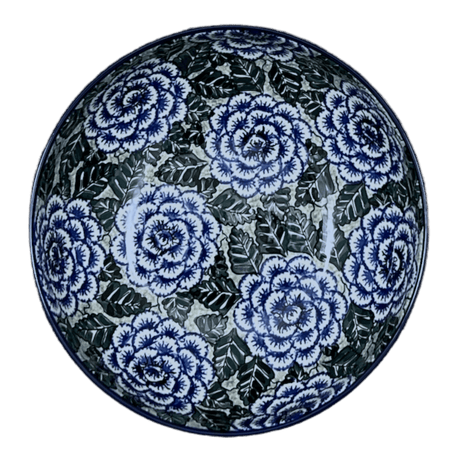 Bowl, Round, Serving, 10.5" in "Blue Dahlia" by Ceramika Artystyczna | AC36-U1473