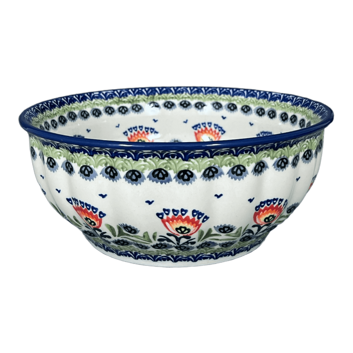 Bowl, Round, 9" Bowl in "Floral Fans" by Manufaktura | M086S-P314