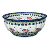 Polish Pottery Bowl, Round, 9" Bowl in "Floral Fans" by Manufaktura | M086S-P314 at PolishPotteryOutlet.com