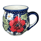 Mug, Belly Mug, Small, 7 oz in "Poppies & Posies" by Manufaktura | K067S-IM02