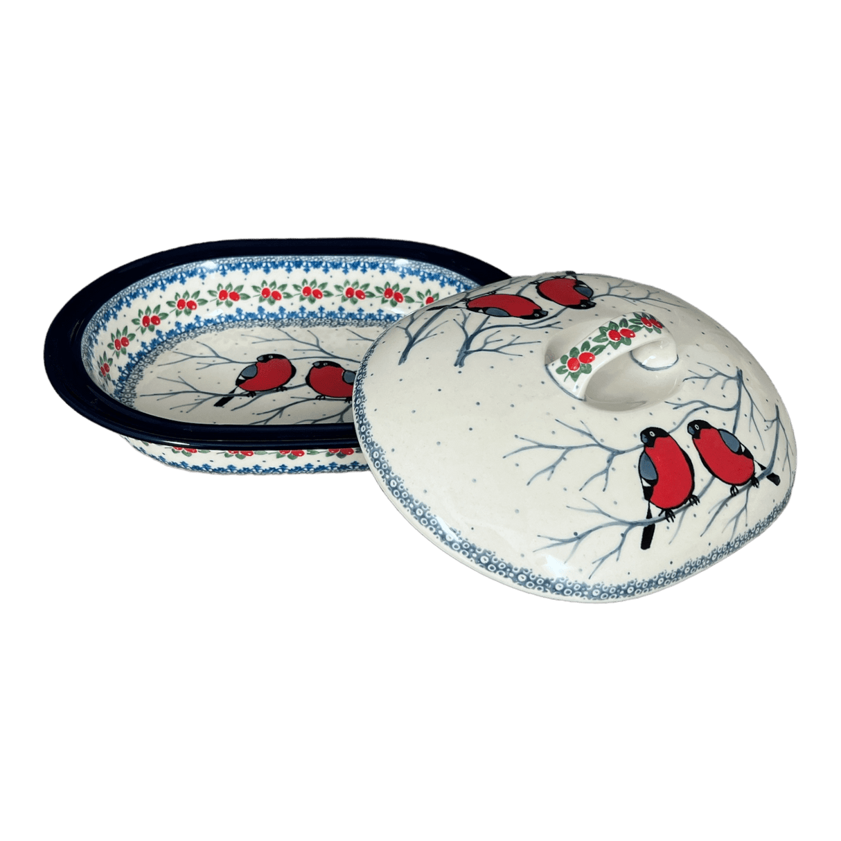 Casserole, Covered, 10" x 7.75" Small in "Bullfinch Berries" by Ceramika Artystyczna | A617-U4917