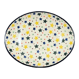 Polish Pottery Dish, Oval, 10.25" in "Star Shower" by Ceramika Artystyczna | AC93-359X Additional Image at PolishPotteryOutlet.com