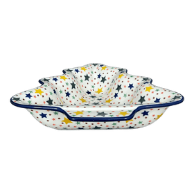 Polish Pottery Bowl, Christmas Tree Shaped, 12.5" in "Star Shower" by Ceramika Artystyczna | AA52-359X Additional Image at PolishPotteryOutlet.com