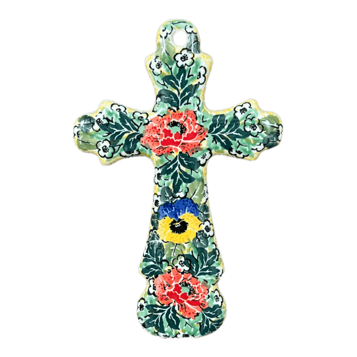 Cross, Large, 7.75" in "Tropical Love" by Ceramika Artystyczna | A533-U4705